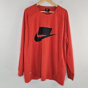Nike Blackout red black polka-dot long sleeve top XXL
